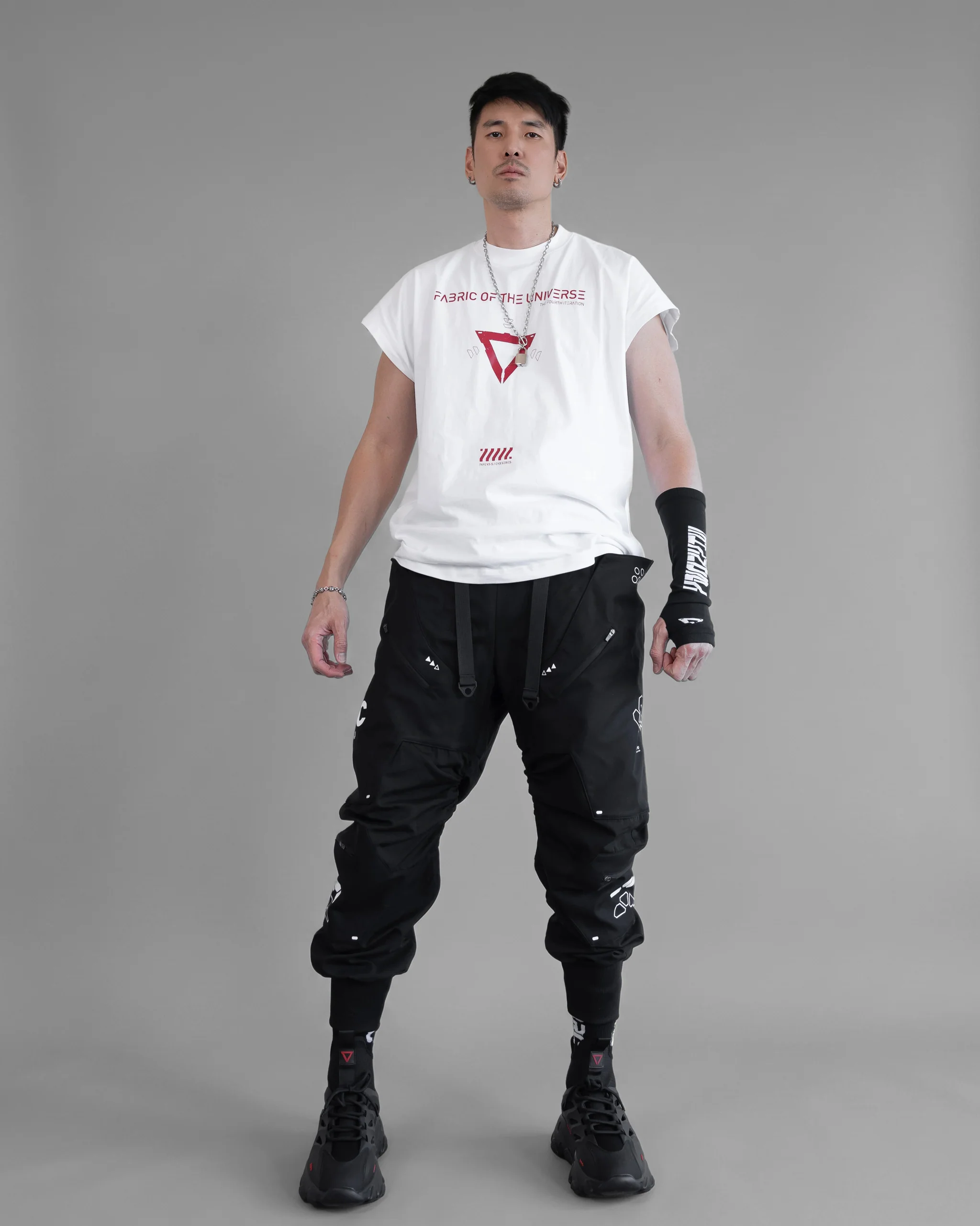 V3-S White Red Oversized Sleeveless 3