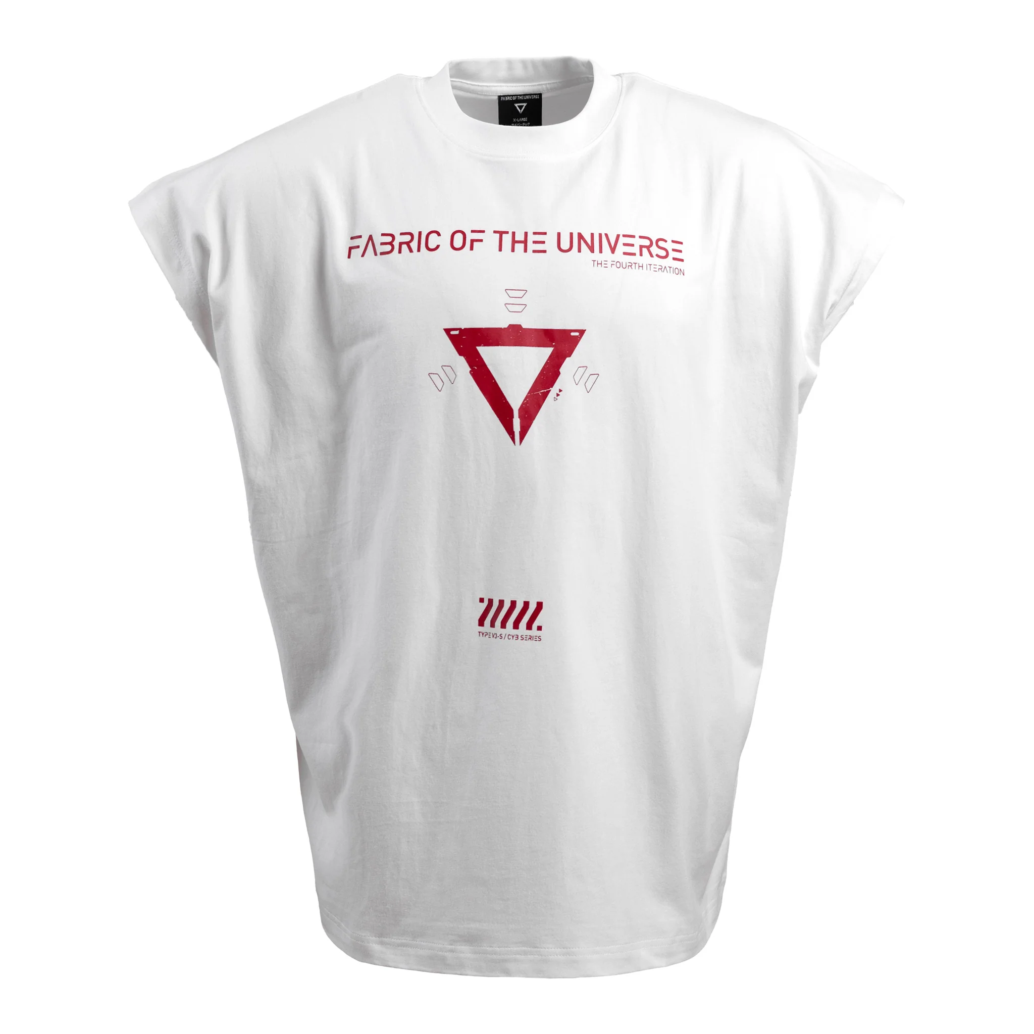V3-S White Red Oversized Sleeveless 2